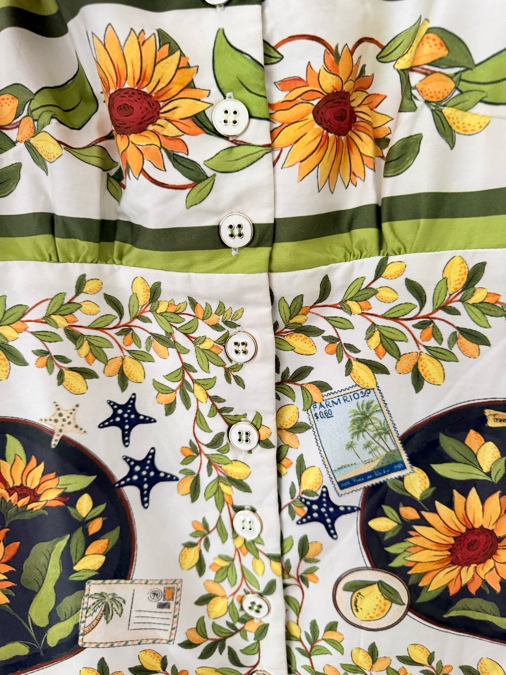 FARM Rio Multicolor Sunflower & Tile Print High-Low Dress - Picture 9 of 9